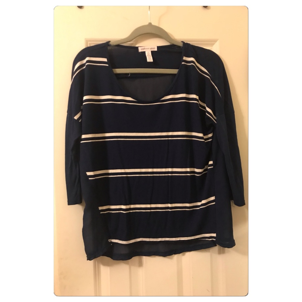 Navy stripped top